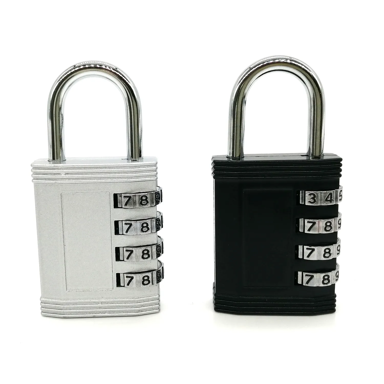 cheap zinc alloy black sliver 4 digit 4 dial mechanical combination lock