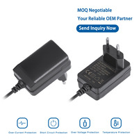 Adaptateur secteur européen personnalisé AC/DC CE GS ETL FCC SAA CB RoHS 18W 24W 12V 2A 24V 1A avec prise DC 5,5*2,1*10mm