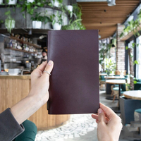 Couverture de menu de restaurant en cuir Livre Café Bar Porte-menu Dossier avec manches