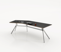 Bureau de direction moderne de luxe en acier inoxydable, écologique, durable, taille/logo personnalisés, usage commercial, bureau de direction