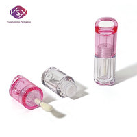 Yueshunxing 4.6ml Tube de brillant à lèvres vide en plastique transparent, design perforé, couleur macaron, emballage personnalisable avec logo
