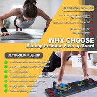 Alat Latihan Kekuatan Lipat Portabel untuk Push-Up, Penyangga Push-Up Tahan Lama untuk Peralatan Kebugaran di Rumah, untuk Pria dan Wanita