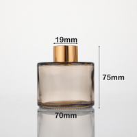 Bouteille en verre cylindrique de 120 ml pour diffuseur à bâtonnets, récipient d'arôme sans flamme pour parfum d'intérieur, rechargeable et pour transfert de liquide