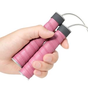 เชือกกระโดดแบบมีแถบกันลื่น อุปกรณ์ออกกำลังกายระดับมืออาชีพ สำหรับผู้ใหญ่ เด็ก นักเรียน สีชมพูเชอร์รี่ สีชมพูพีช สีฟ้าหม่น สีเทาชาร์โคล - Product Image 4