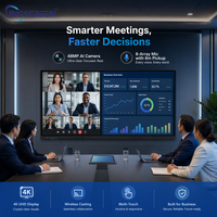 Pantalla Interactiva Inteligente INGSCREEN con Sistema Android 16, Wi-Fi 6, Panel Plano Digital 4K, Transmisión Inalámbrica para Reuniones Empresariales
