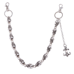 Skull Head Pants <b>Chain</b> Tibetan Silver Single Layer Hip Hop Waist <b>Chain</b> Casual Fashion Body <b>Chain</b> - Product Image 5