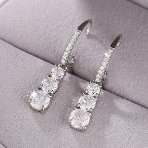 Orecchini pendenti geometrici lunghi da donna, eleganti gioielli di moda - Product Image 4