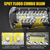 Barra de Luz LED Valesun de 7 Pulgadas para Todoterreno, 120W, 12V 24V, Haz Combinado, Lámpara de Trabajo LED, Luz Antiniebla para Conducción, para Niva Lada 4x4, Camioneta, Accesorios para ATV