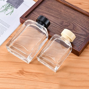 Bán buôn vuông hình dạng phẳng 200ml sậy hương thơm khuếch tán chai thủy tinh trong suốt hương liệu chai - Product Image 3