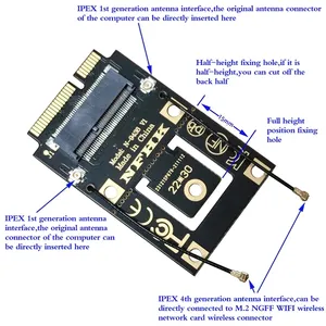 M.2 NGFF כדי Mini PCI-E (PCIe + USB) מתאם עבור M.2 Wifi Bluetooth אלחוטי Wlan