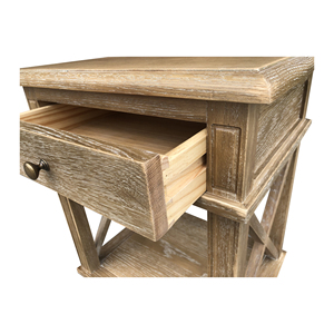 HL542-60-120 Pháp cổ điển sang trọng cổ chéo Brace rắn gỗ sồi phòng ngủ đầu giường Bàn đầu giường bàn bên bàn - Product Image 2