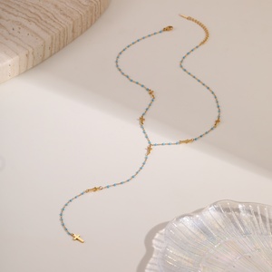 Kiti สร้อยคอทองคำแบบยาวสไตล์โมเดิร์นสร้อยคอทองคำสไตล์มินิมอลสำหรับผู้หญิงดูเป็นชั้นสแตนเลสไม่เสื่อมเสีย - Product Image 5