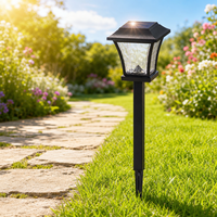 Lampes solaires LED d'extérieur pour allées, 14 lumens, 3000K, blanc chaud, avec abat-jour en verre ondulé