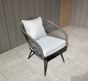Ensemble de chaises de jardin modernes en aluminium et acier, <span class=keywords><strong>petit</strong></span> ensemble de canapés de jardin en rotin pour <span class=keywords><strong>salon</strong></span> de resort - Product Image 3