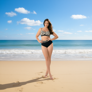 Costume da bagno intero taglie forti HDJ con push-up, vita alta, stampa floreale, in spandex e nylon, da donna, taglie 42 44 46 48 - Product Image 2