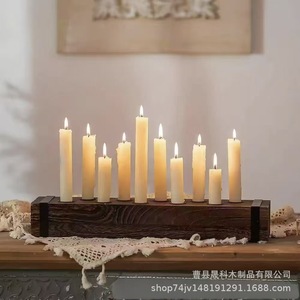 Wooden <b>Candle</b> Holder Multi Compartment Square Modern Simple Home Decoration - Product Image 2