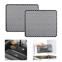 Tapis de protection d'évier en silicone personnalisé, tapis antidérapant pour évier de cuisine et bar, filet de drainage antidérapant pour vaisselle de cuisine