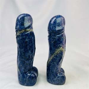 Heißer Verkauf Natürlicher Edelstein Blauer Sodalith Kristall Penis Massagestab Yoni Heilungs-<span class=keywords><strong>Dildo</strong></span> als Geschenk für Frauen - Product Image 5