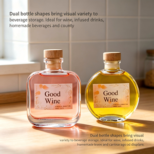 Bouteilles <span class=keywords><strong>de</strong></span> vin et <span class=keywords><strong>de</strong></span> spiritueux en verre transparent carré plat <span class=keywords><strong>de</strong></span> haute qualité <span class=keywords><strong>de</strong></span> 100 ml et 200 ml avec bouchons en <span class=keywords><strong>bois</strong></span>, usage industriel - Product Image 2
