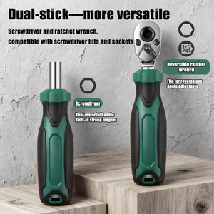 Juego de 40 Llaves de Trinquete Dobles con Juego de Puntas para Destornillador, Estuche Rígido, Caja de Herramientas para Reparaciones Automotrices - Product Image 5