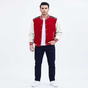 <b>Custom</b> Vintage Varsity Stand Collar Front Polyester/Cotton <b>Jacket</b> for Men Unisex Super Embroidered Winter CollegeBaseballjacket - Product Image 1