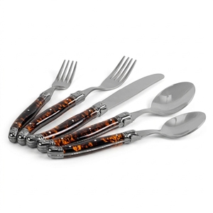 Ensemble <span class=keywords><strong>de</strong></span> couteau à steak, fourchette et cuillère <span class=keywords><strong>Laguiole</strong></span>, <span class=keywords><strong>couverts</strong></span> artisanaux français avec manche ergonomique riveté, argenterie - Product Image 2
