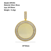Bijoux personnalisés Collier Hip Hop Blancs Bling Cz Iced Out Diy Sublimation Mémoire Médaillon Photo Photo Pendentifs