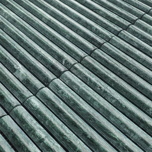 300x310mm Emerald Green 3D Fluted Convex Strip Marble Mosaic Natural Stone <strong>Tile</strong> for <strong>Wall</strong> Bathroom Shower Hotel Interior Design - Product Image 3