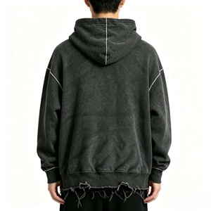 เสื้อฮู้ดดี้ผู้ชายไซส์ใหญ่ ผ้าฝ้ายเฟรนช์เทอร์รี่ 100% ล้างสีแบบแอซิดวอช - Product Image 2