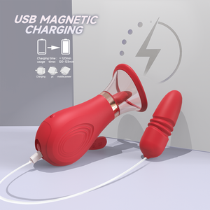 9-частотный Мощный вибратор, тройная стимуляция языка, облизывания точки G, пульсирующий двойной смешанный оргазм - Product Image 6