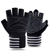 Gants de musculation respirants pour hommes et femmes, avec enveloppement de poignet et demi-doigts, pour l'entraînement sportif et la musculation en salle de sport