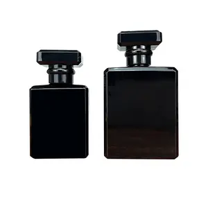 Wholesale 50ml 100ml Empty Black Glass Refillable Perfume Bottles With Spray Atomizer