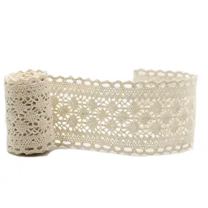 Ricamo di seta bianco latte yards chimico confine tessuto del merletto del ricamo white lace trim