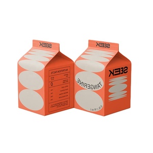Boîte de papier en carton de forme supérieure de toit de <span class=keywords><strong>maison</strong></span> de qualité supérieure avec boîte de carton de boisson de jus de lait laminé brillant de qualité alimentaire enduit de PE - Product Image 1