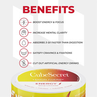 Sachets Énergétiques Nootropiques OEM 50mg Caféine – Améliore la Concentration et la Clarté Mentale, Absorption Rapide, Satisfaire les Envies, Plusieurs Saveurs