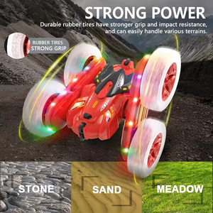 Coche RC <span class=keywords><strong>de</strong></span> acrobacias <span class=keywords><strong>de</strong></span> doble cara 2.4G personalizado, recargable, con control <span class=keywords><strong>de</strong></span> brazo giratorio, <span class=keywords><strong>4</strong></span> canales, alcance <span class=keywords><strong>de</strong></span> 30m, juguete <span class=keywords><strong>de</strong></span> carreras para interior y exterior - Product Image 3