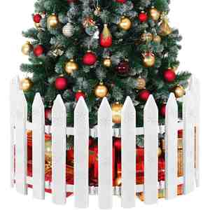 Adorno Navideño de Madera para Cercas de Jardín con Piñas y Escena de Árbol de Navidad, 100 cm - Product Image 1