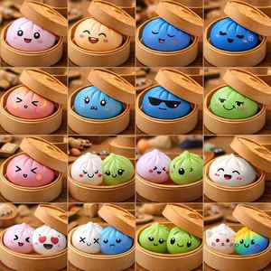 Custom Kawaii Squishy Dumpling Soft Tpr Stress Relief Bun Cute <b>Squeeze</b> Toy for Kids Adults Gift - Product Image 2