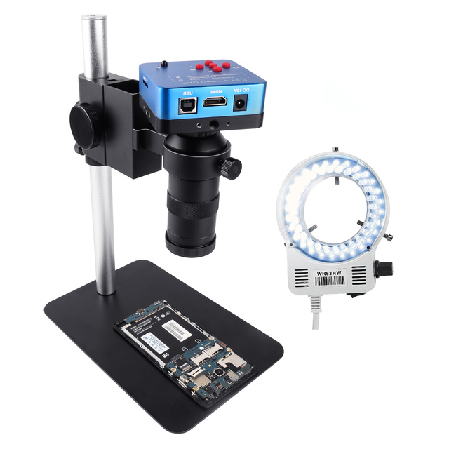Kuaiqu 130X Lens Stand Adjustable Length White LED Light 21MP HD USB Camera Digital Electronic Mobile Repair Microscopes