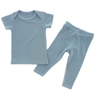 Long Sleeve Suits Set Bamboo Spandex Cotton Soft Baby Pajamas Set Unisex Kids Clothing Eco Friendly 2 Pcs Casual Clothes