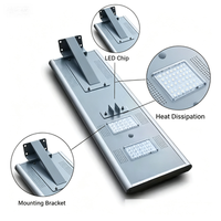 Lampe solaire LED DC SMD à bas prix, étanche IP65, en aluminium, avec détecteur de mouvement, commande par application/télécommande, utilisation sur autoroute, 20W, réglable, CCC