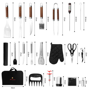 Juego de 33 Utensilios para Parrilla de Acero Inoxidable, Espátula, Tenedores, Brochetas con Bolsa de Transporte, Herramientas Multiusos para Barbacoa, Kit de Cocina Resistente para Exteriores - Product Image 2