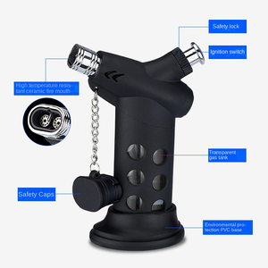 Encendedor de Gas butano recargable de chorro de Metal a prueba de viento llama encendedor de cigarrillos de comida personalizado al por mayor para cigarros Cocina Barbacoa - Product Image 3