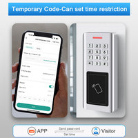 IP66 Hotel Smart Lock Interior Aluminum/Glass/Wood Doors with Card PIN Access Control Wi-Fi for Tuya App