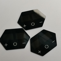 Écran électronique de sérigraphie, bouton intelligent noir, panneau tactile avant en acrylique PMMA, couvercle en verre PC, façade