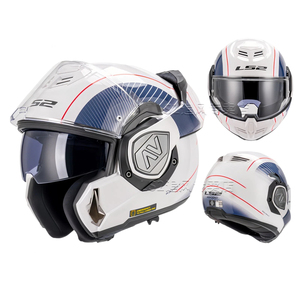 LS2 FF906 Origineel ECE/DOT Certificaat Shark motorfiets helm met achterklap, motorreis helm, heren motorhelm anti-condens - Product Image 2