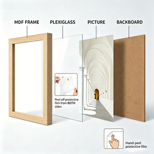 Customizable Modern MDF Wooden Multi-Size 5 6 7 8 Inch <strong>A5</strong> Photo <strong>Frame</strong> for Tabletop &amp; Wall Decor - Product Image 4