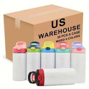 Bouteille d'eau isotherme en acier inoxydable de 12 oz pour enfants, avec couvercle rabattable, vierge, pour sublimation, en provenance de notre entrepôt américain - Product Image 1