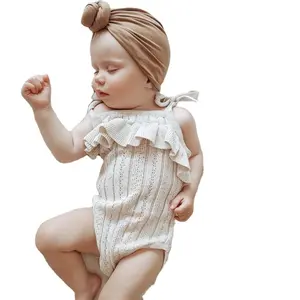 Jumpsuit Bayi Modis Musim Panas Baju Monyet Bayi Rajut Katun Berlubang