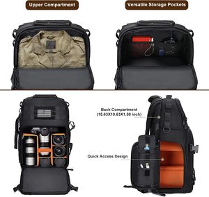 Sac à dos pour appareil photo gratuit, sac à dos pour appareil photo reflex numérique/reflex numérique/sans miroir, rembourrage amortissant, sac à dos pour appareil photo antichoc - Product Image 3